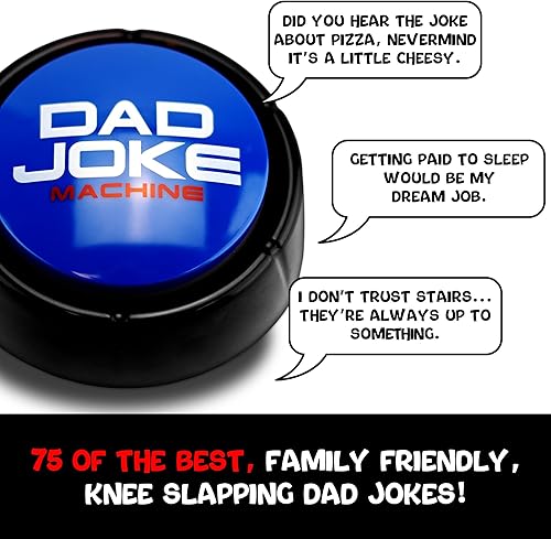 Miniatura 8 de Regalos para papá y padres el botón original de la máquina de broma para papá, 75 divertidos chistes de papá con solo pulsar un botón, caja de