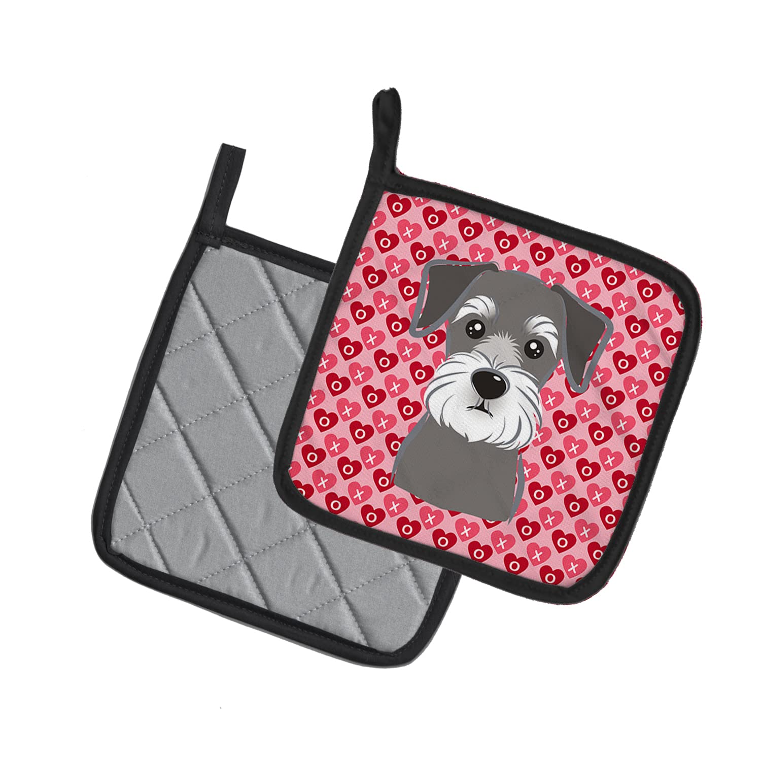 Caroline's Treasures BB5276PTHD Schnauzer Pair of Pot Holders Kitchen Heat Resistant Pot Holders Sets Oven Hot Pads for Cooking Baking BBQ, 7 1/2 x 7 1/2