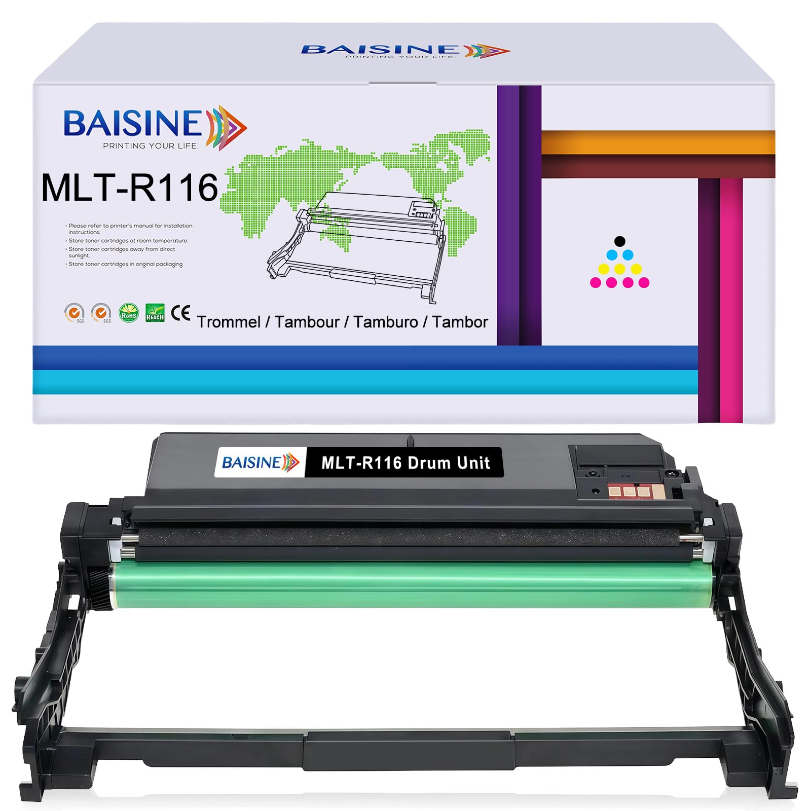 BAISINE MLT-R116 Tamburo Compatibile con Samsung MLT-R116 Drum per Samsung Xpress SL-M2835DW M2675FN M2885FW M2825ND M2625D M2875FD M2875FW M2825DW M2675 M2825 M2875 M2885