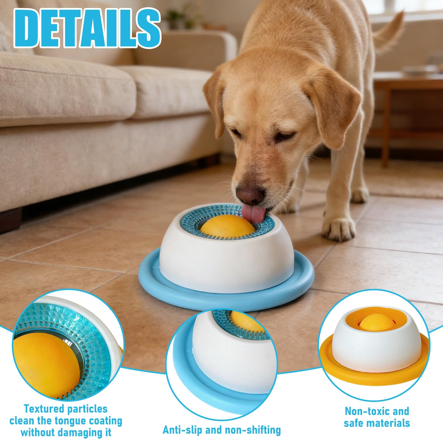 2pcs Lick Bowl für Hunde, Nassfutter Lick Pad mit Saugnapfbecher, Hundelickspielzeug, Leckt Futternapf mit Integrierter Drehkugel, Leck Tablett für Haustiere mit Rollball für Gelangweilte Hunde Katzen - 4