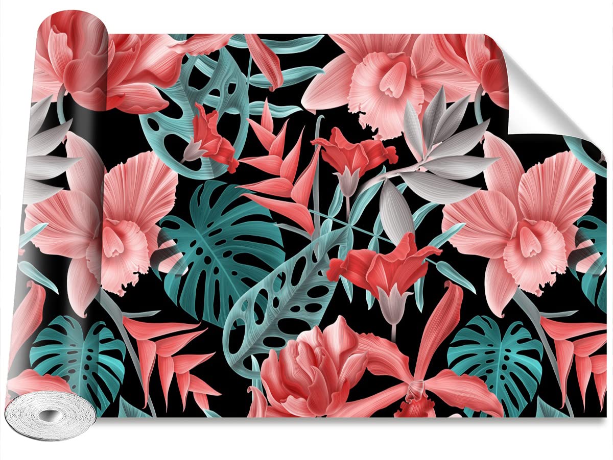 Papier Peint Moderne Tulup Bricolage 416x254cm Motif Fleurs Tropicales pour Salon