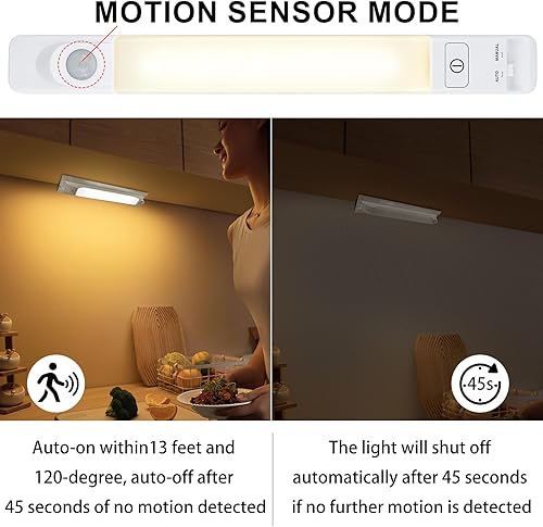 Miniatura 2 de Luz LED con sensor de movimiento para interiores, barra de iluminación de armario de 10 LED con pilas, luz de estante, luz debajo del gabinete, luz