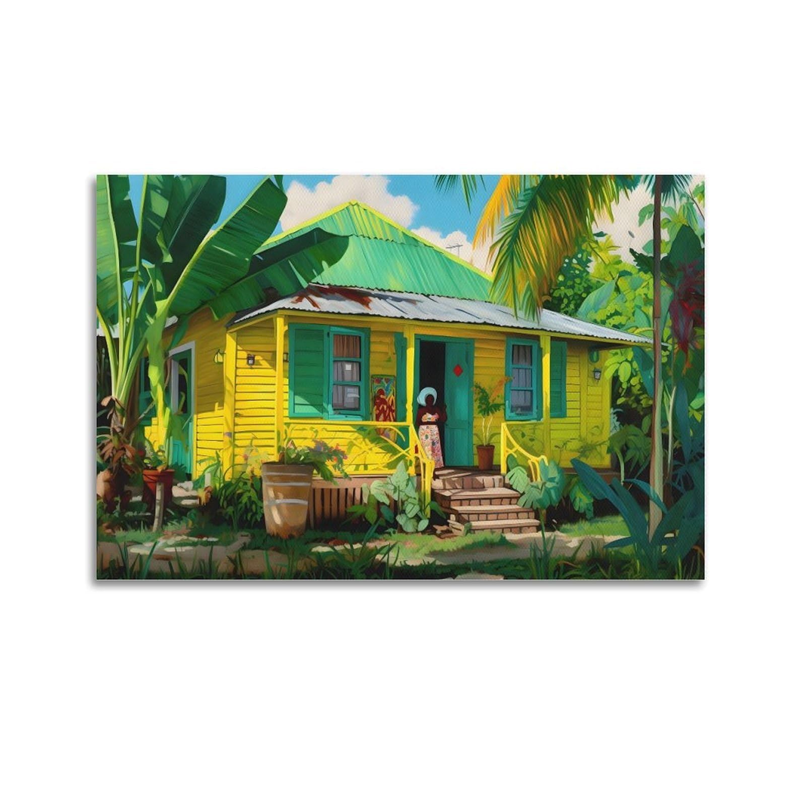 xiaoxiaoshen Caribbean House Poster Canvas Poster Wall Art Prints Room Aesthetic Murals Bedroom And Living Decorations 20x30inch(50x75cm)