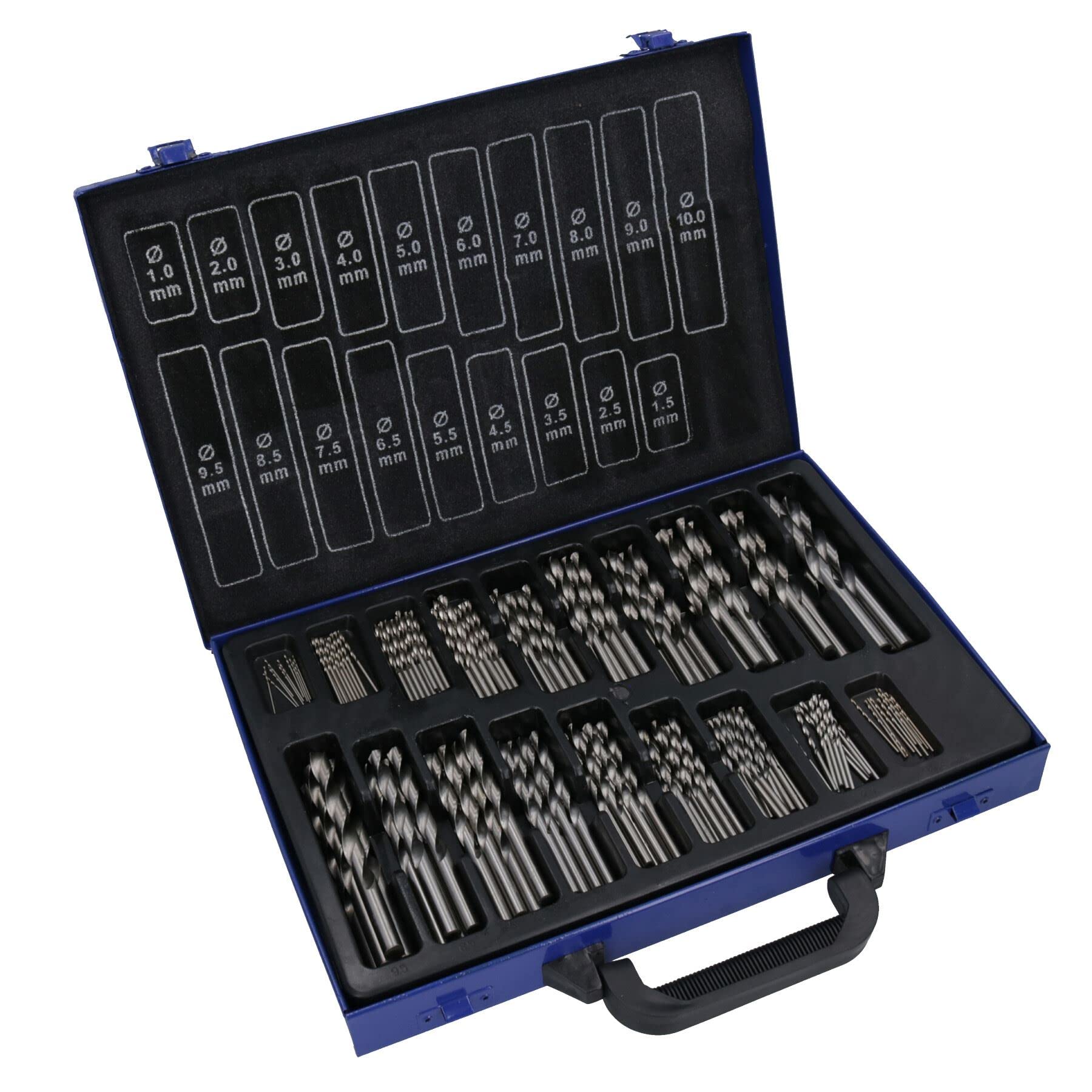 Ab Tools Twist Drill Bit Set Metric 170Pc Hss 1Mm - 10Mm In Suitcase Te399