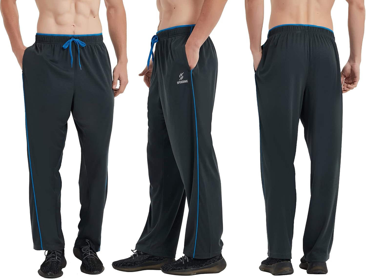 SACUIMAN 3 Pack Mens Athletic Sweatpants with Zipper Pockets,Workout Gym Running Jogging Training Pants for Men - Image 3