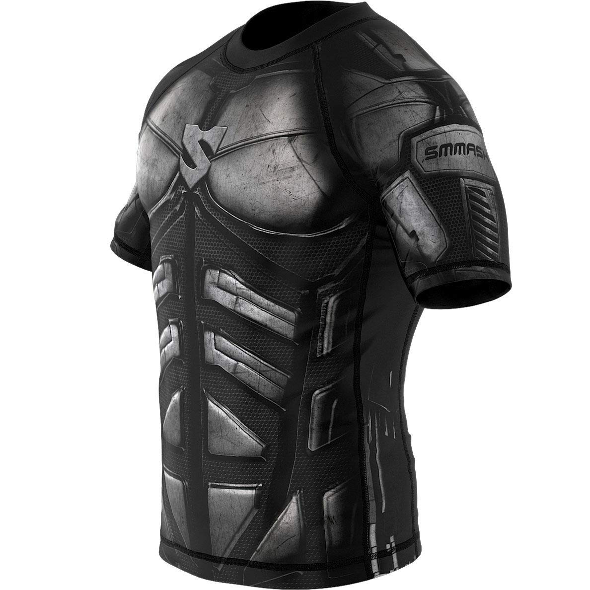 SMMASH Dark Knight Rashguard Short pour garçon - Manches longues - Respirant et léger - Haut de sport pour enfant - Pour MMA, Krav MAGA - T-shirt fonctionnel slim fit - Fabriqué dans l'UE
