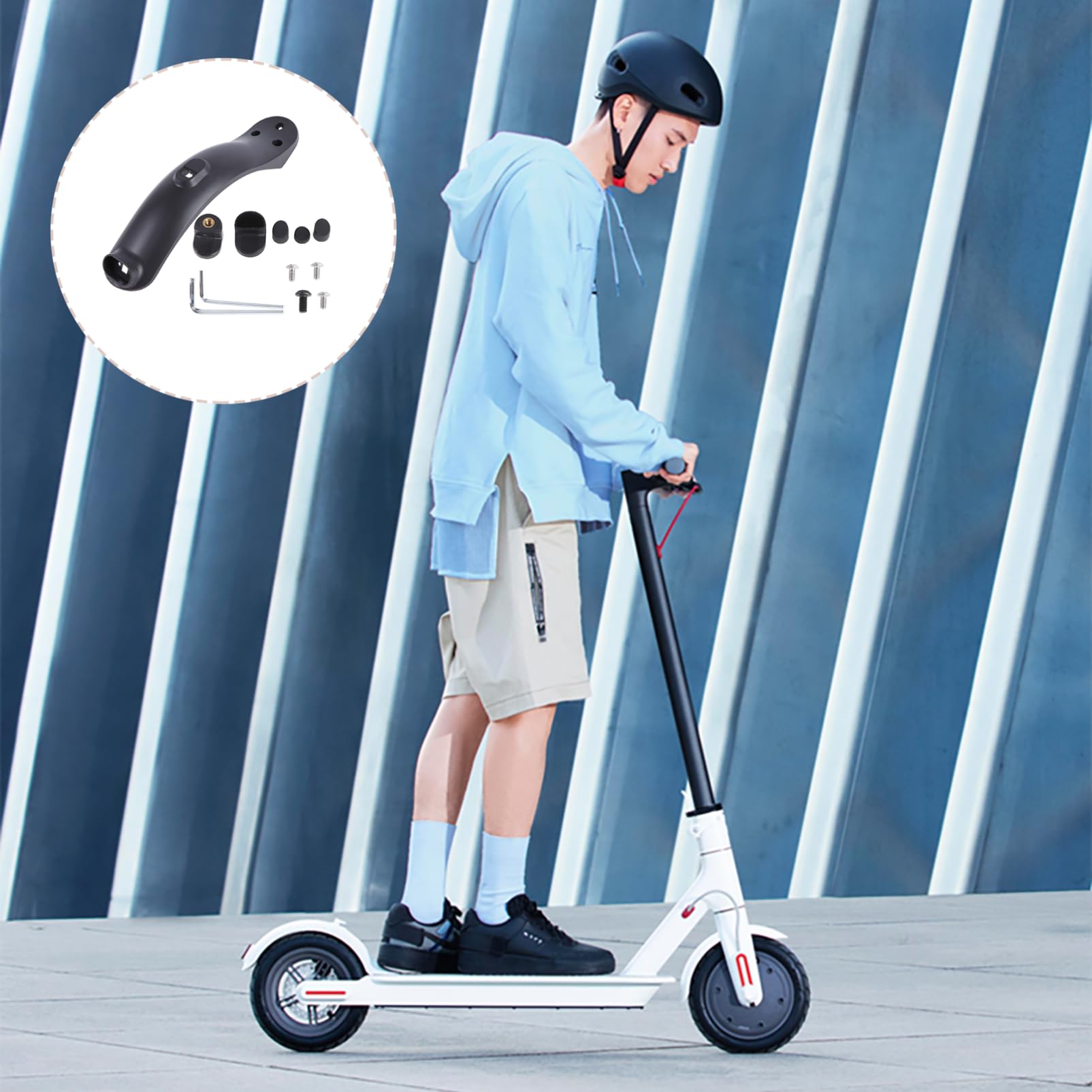 Toddmomy 2 Paraspruzzi Posteriore per Monopattino Elettrico con Gancio e Kit Sostituzione Accessori per Facile Installazione Unico e Antispruzzo