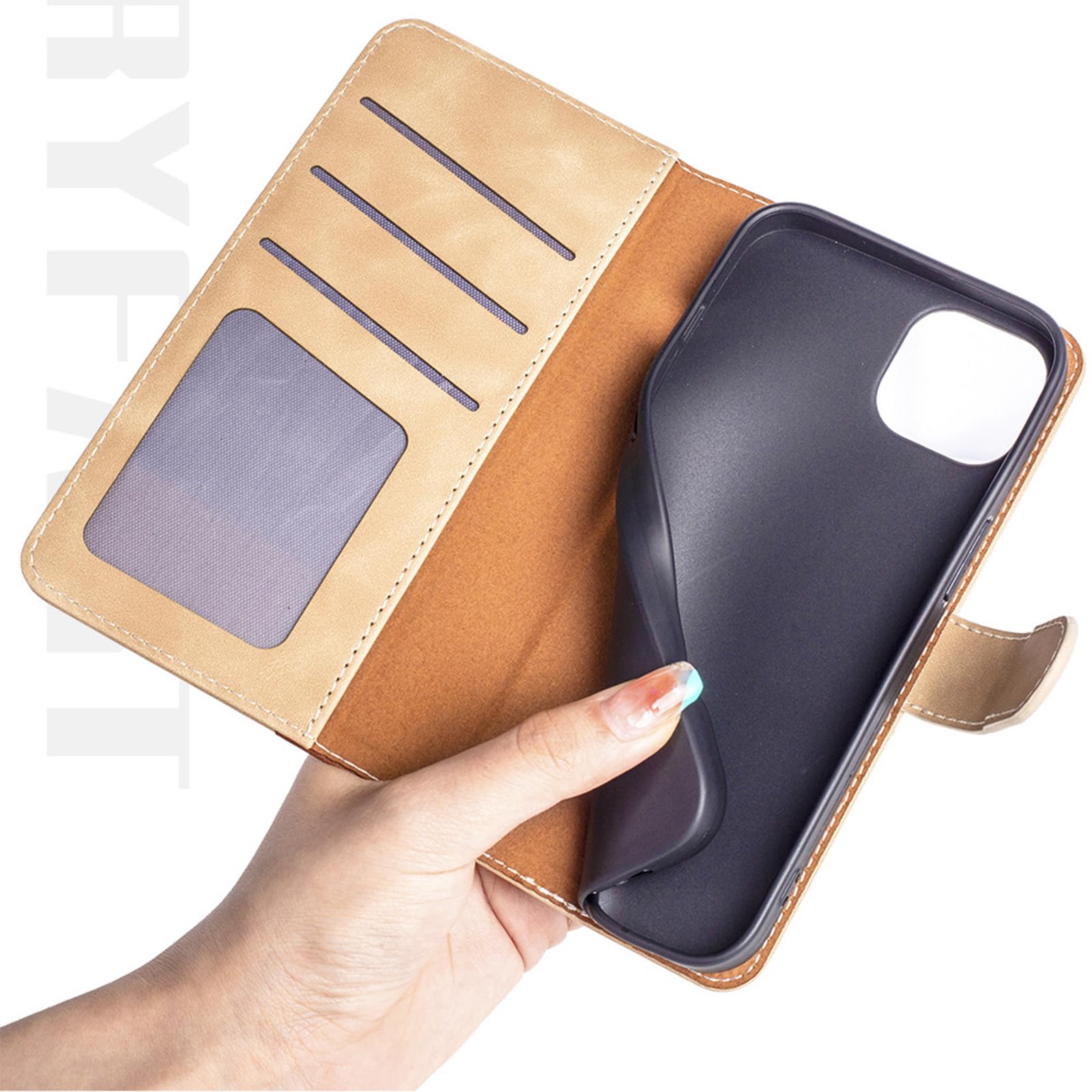 Skórzane etui do iPhone 15 Pro Max/15 Pro/15 Plus/15, magnetyczne etui z klapką, folio portfel, etui na telefon z 3 przegródkami na karty, etui chroniące przed upadkiem, zielone, 15ProMax