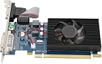 HD6450 Carte graphique de jeu, 2G 64bit DDR3 PCI Expression 3.0 Ordinateur de bureau de la carte graphique 600MHz 3D API pour DirectX 11 Accessoires de bureau