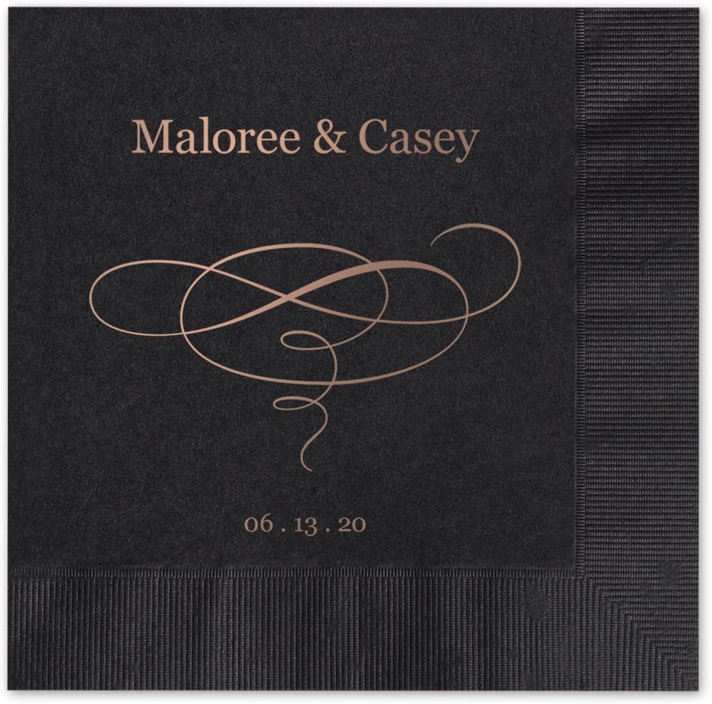 エレガントな旋回Personalized飲料カクテルナプキン – キャノピーStreet – 100カスタム印刷紙ナプキンwith 