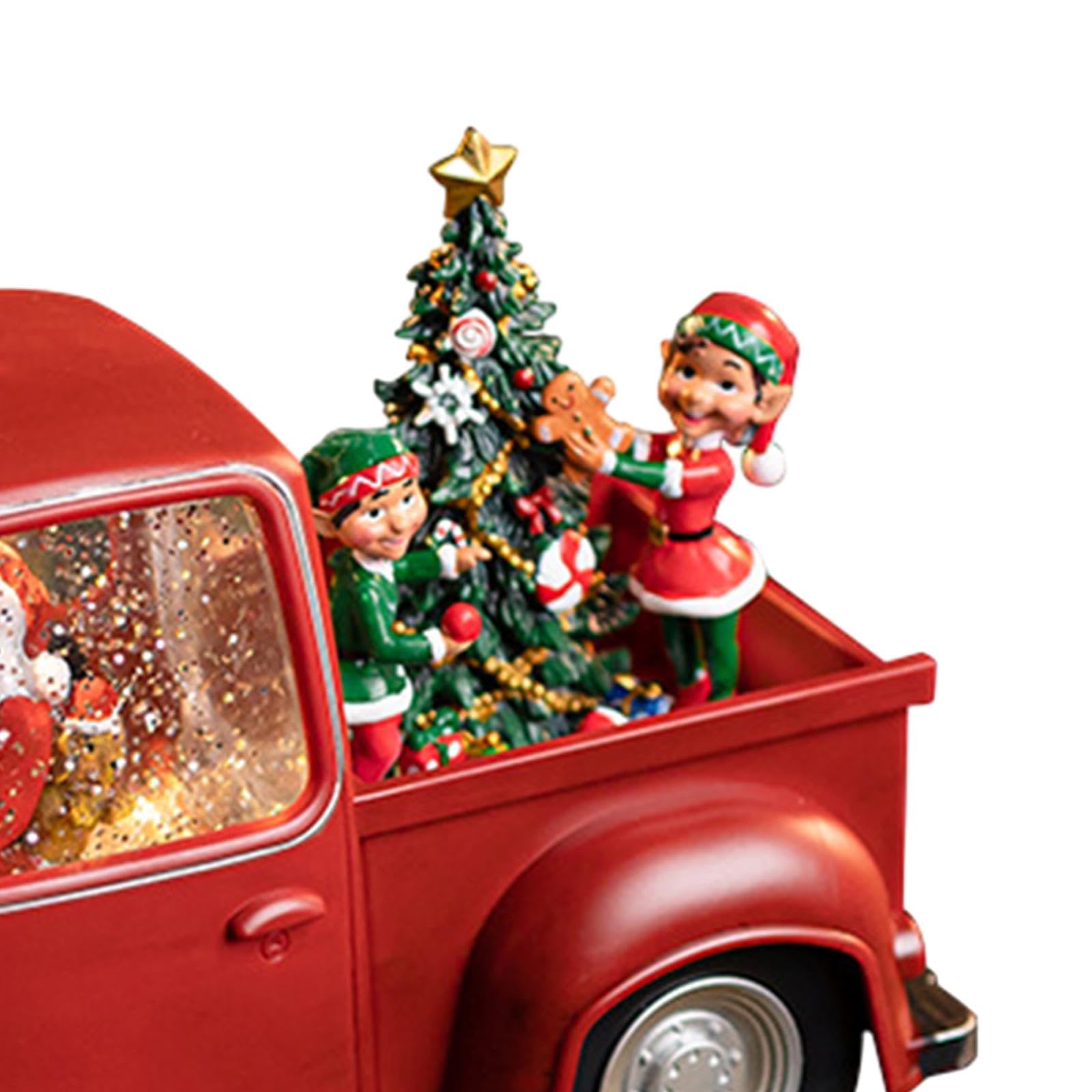 Décoration de Table de Noël, Camion du Père Noël Miniature, Boule à Neige Musicale, Cadeau D'intérieur pour La Maison Ou Le Bureau, StyleB