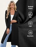 GRACE KARIN Women's Long Cardigan Sweaters 2026 Trendy Lightweight Knit Duster Coat V Neck Button Up Sweater Maxi Dress