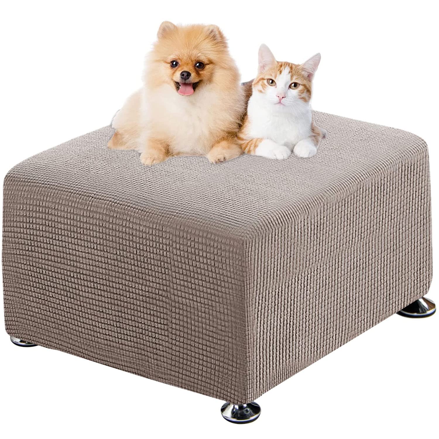 ELYSYSRL Ottoman Covers Slipcover, Ottoman Cover Rectangle, Ottoman Protector Cover for Foot Stool Footrest Furniture Stretch Spandex Fabric (Color : #5, Size : 40x40cm/16x16in)