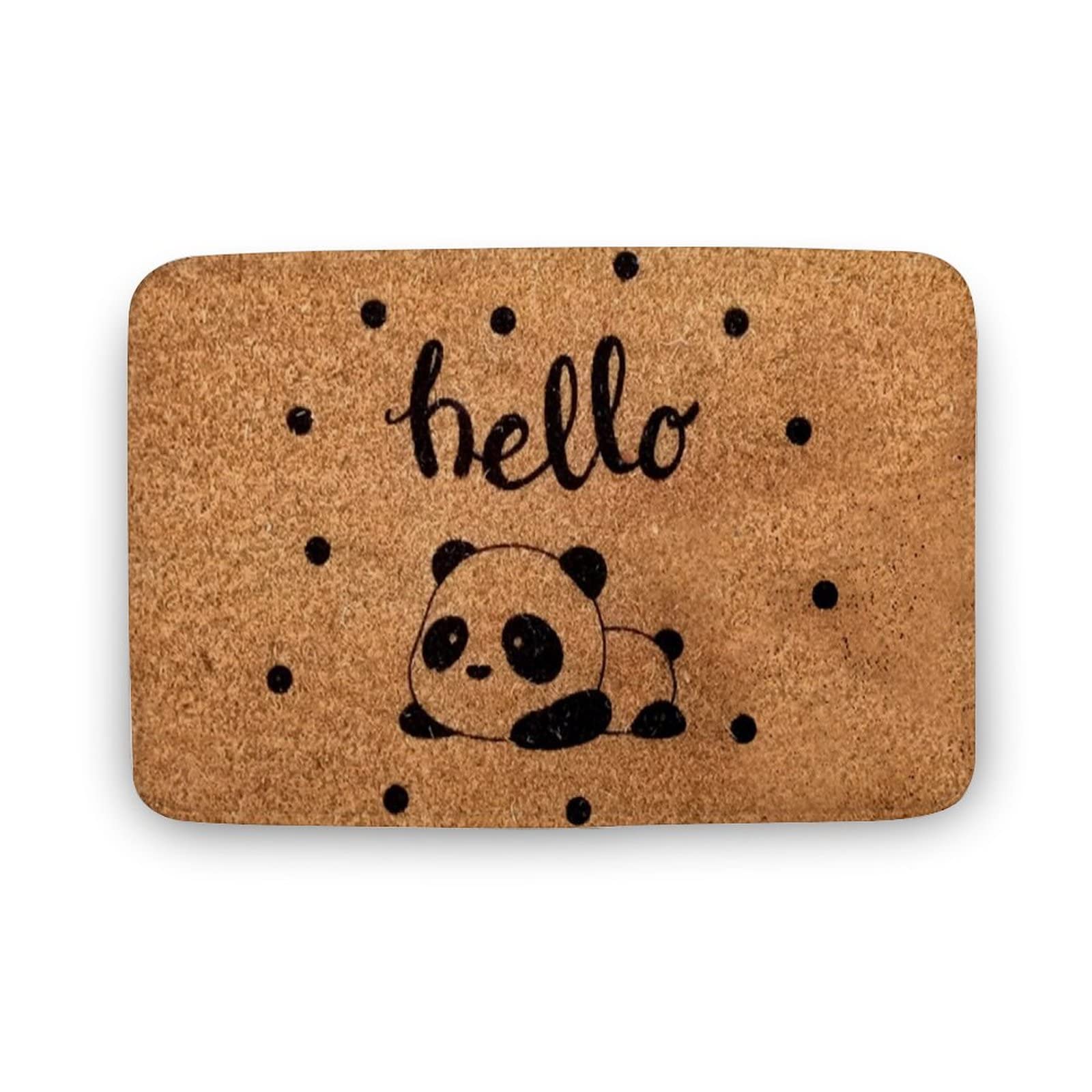 Flannel Doormat Cute Panda Doormat,Hello Doormat,Funny Panda Mat,Housewarming Gift,Home Doormat,Outdoor Doormat,Porch Doormat,Flannel Doormat Home Gift,Indoor Doormat 24x16 Inch