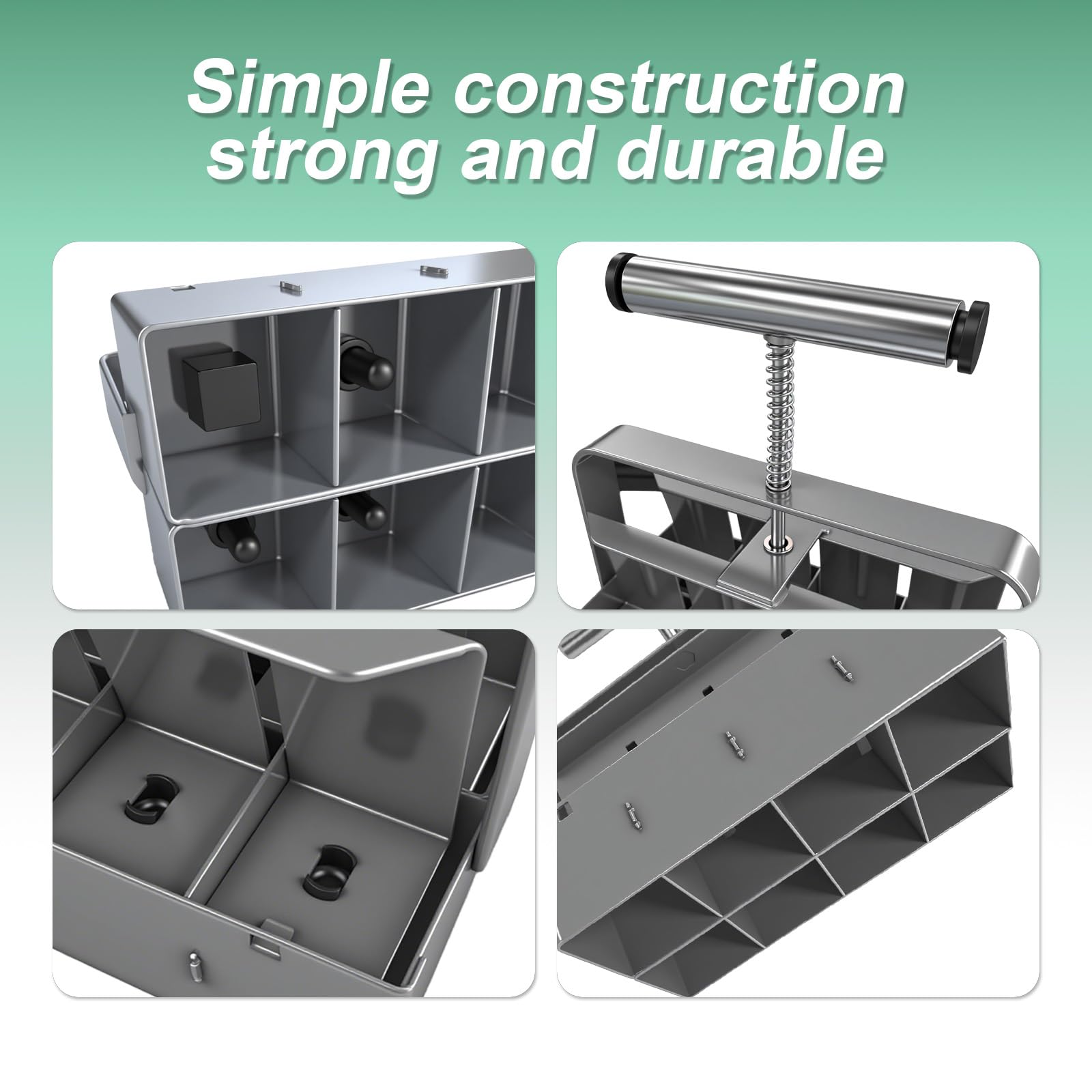 Bloque de suelo de 8 celdas para semillas, 5 cm, bloque de semillas manual, bloque de semillas, bloque de semillas duradero, herramienta de bloqueo del suelo, kit de bloqueo de suelo