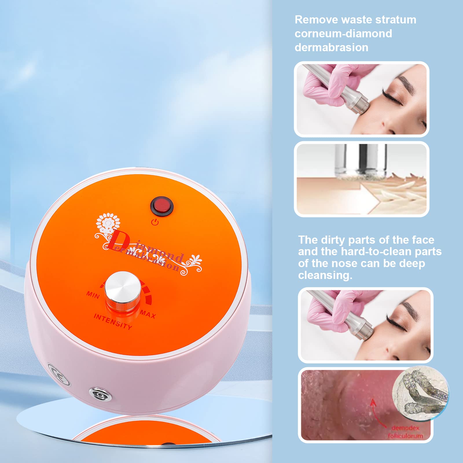 Beauty BOLE 3 in 1 Diamond Dermabrasion Machine Professional Pore Vacuum for Skin Toning Black Head Removal Cleaner with 0-70 cmHg Suction Power Facial Treatment Machine