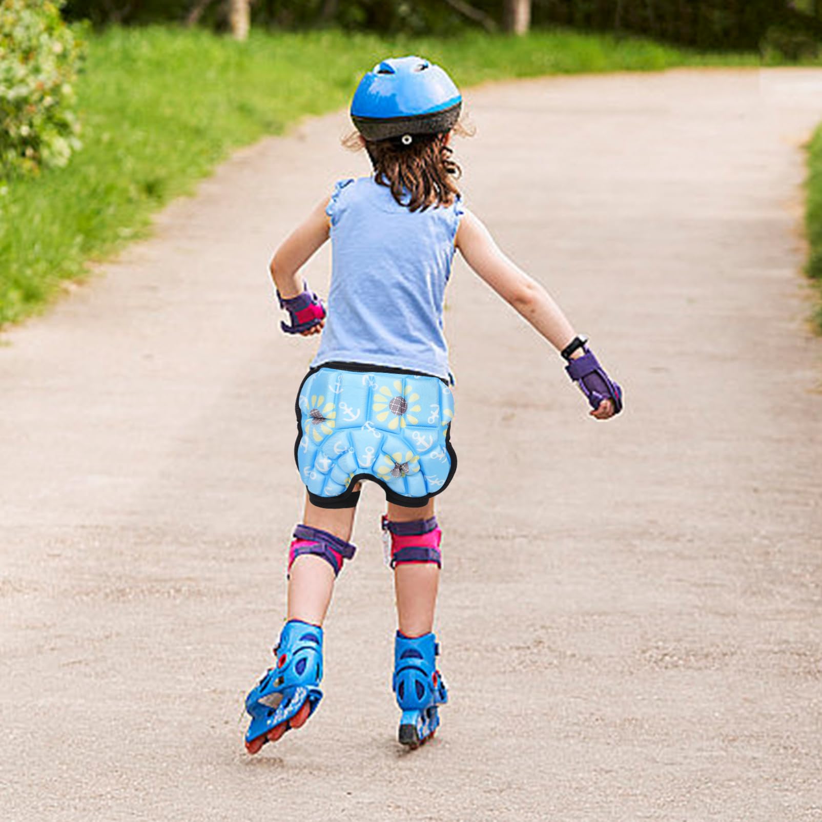 TOYANDONA 3 Cuscino Protettivo per Pattinaggio Imbottitura per Fianchi e Coccige e Traspirante per Skateboard e Protezione Sicura per Attività