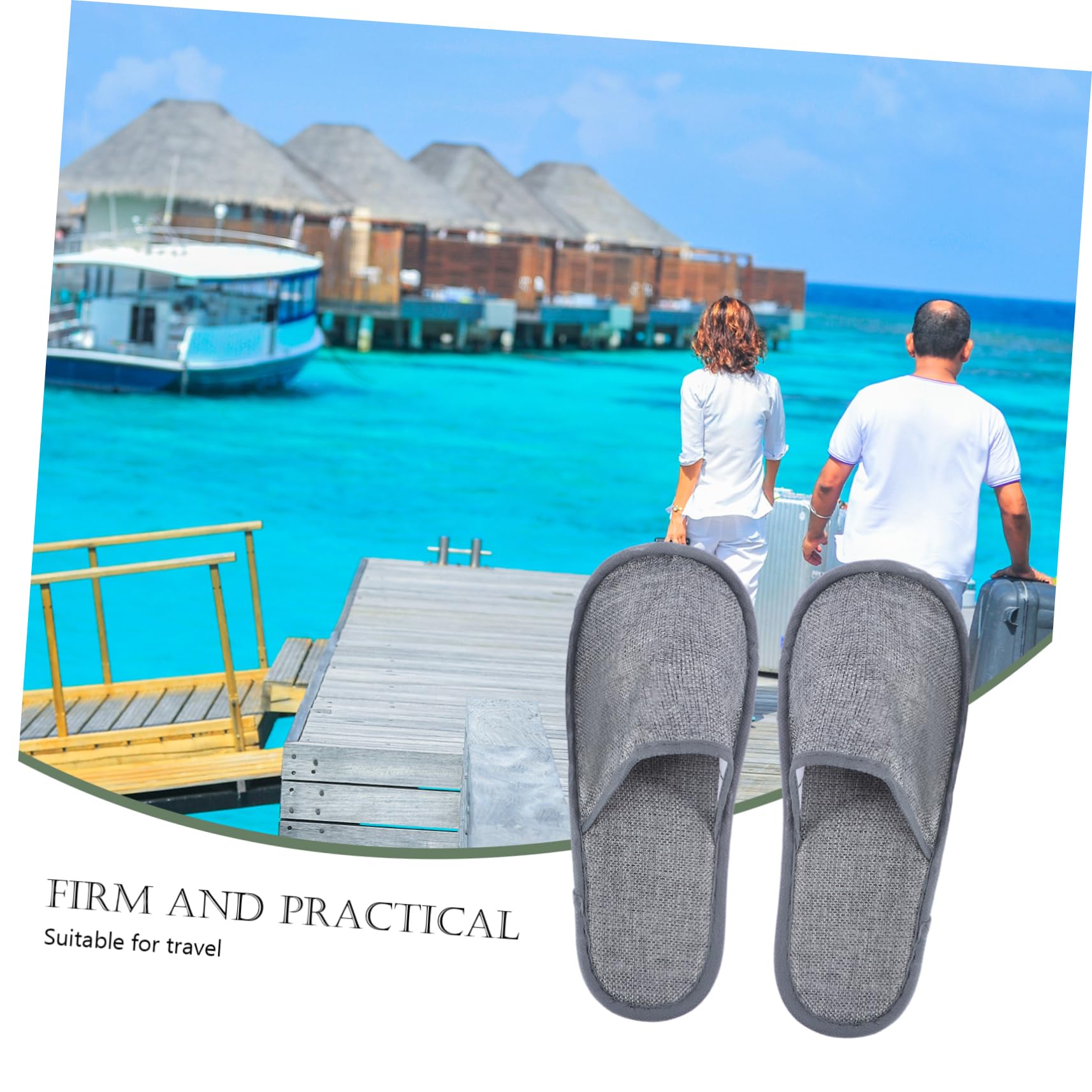 IWOWHERO 10 Pairs Guest Slippers Hotel Home Washable Slippers Non-slip Disposable