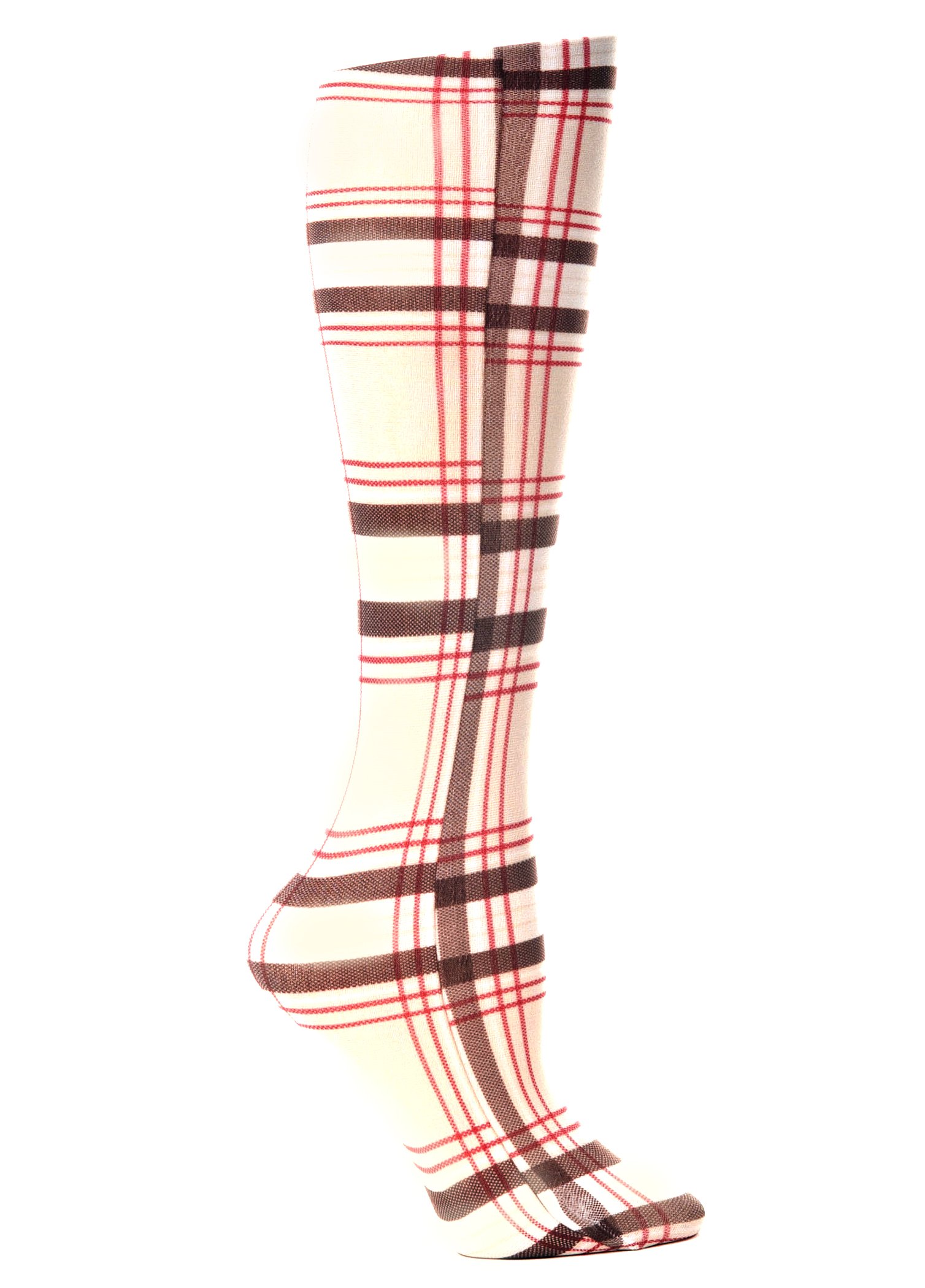Celeste Stein Therapeutic Compression Socks, Tan Brown Plaid, 8-15 mmhg, 1-Pair-image-5