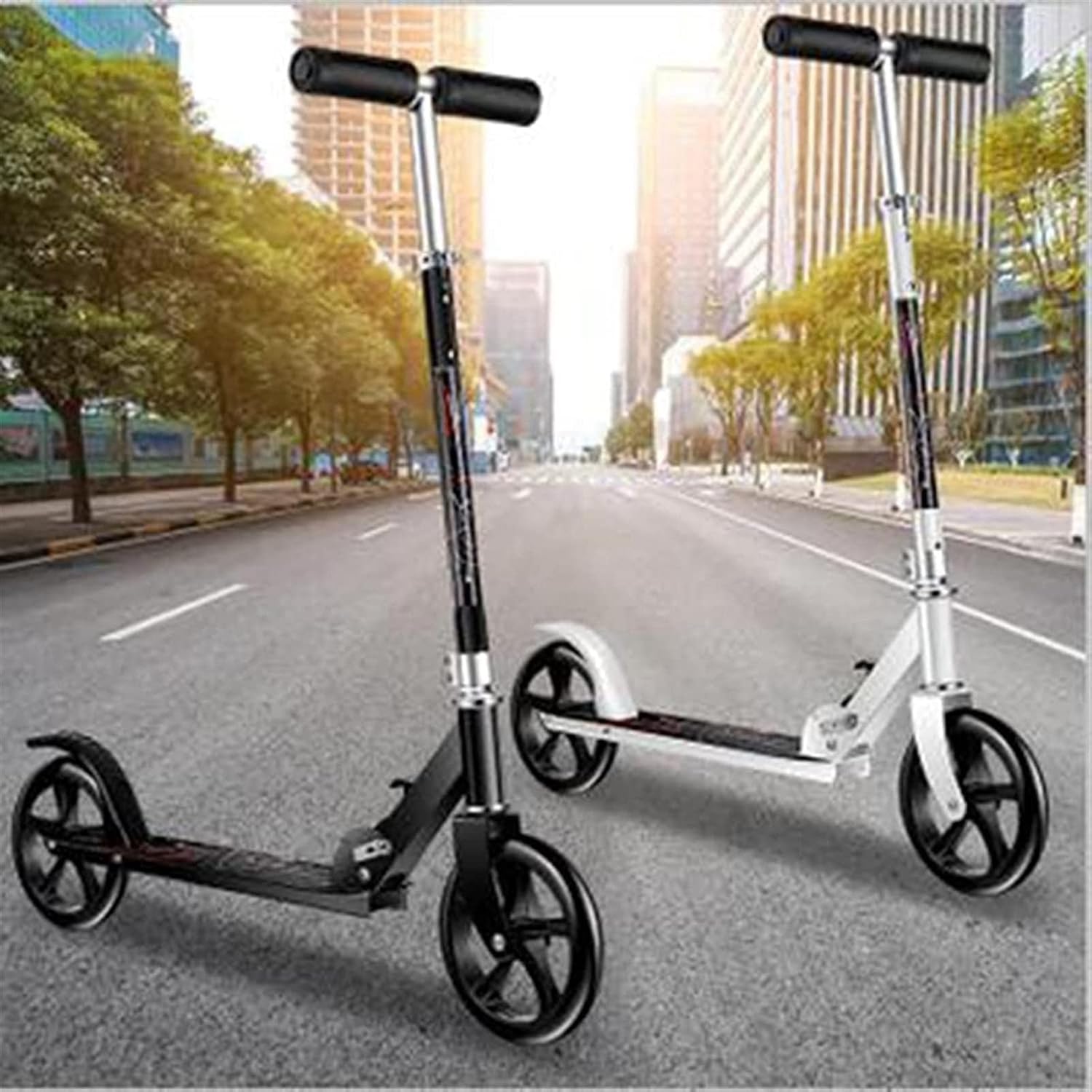 Youth Adult Scooter Two-Wheel Foldable City Commuter Scooter Scooter (Color :) (Sky Blue)