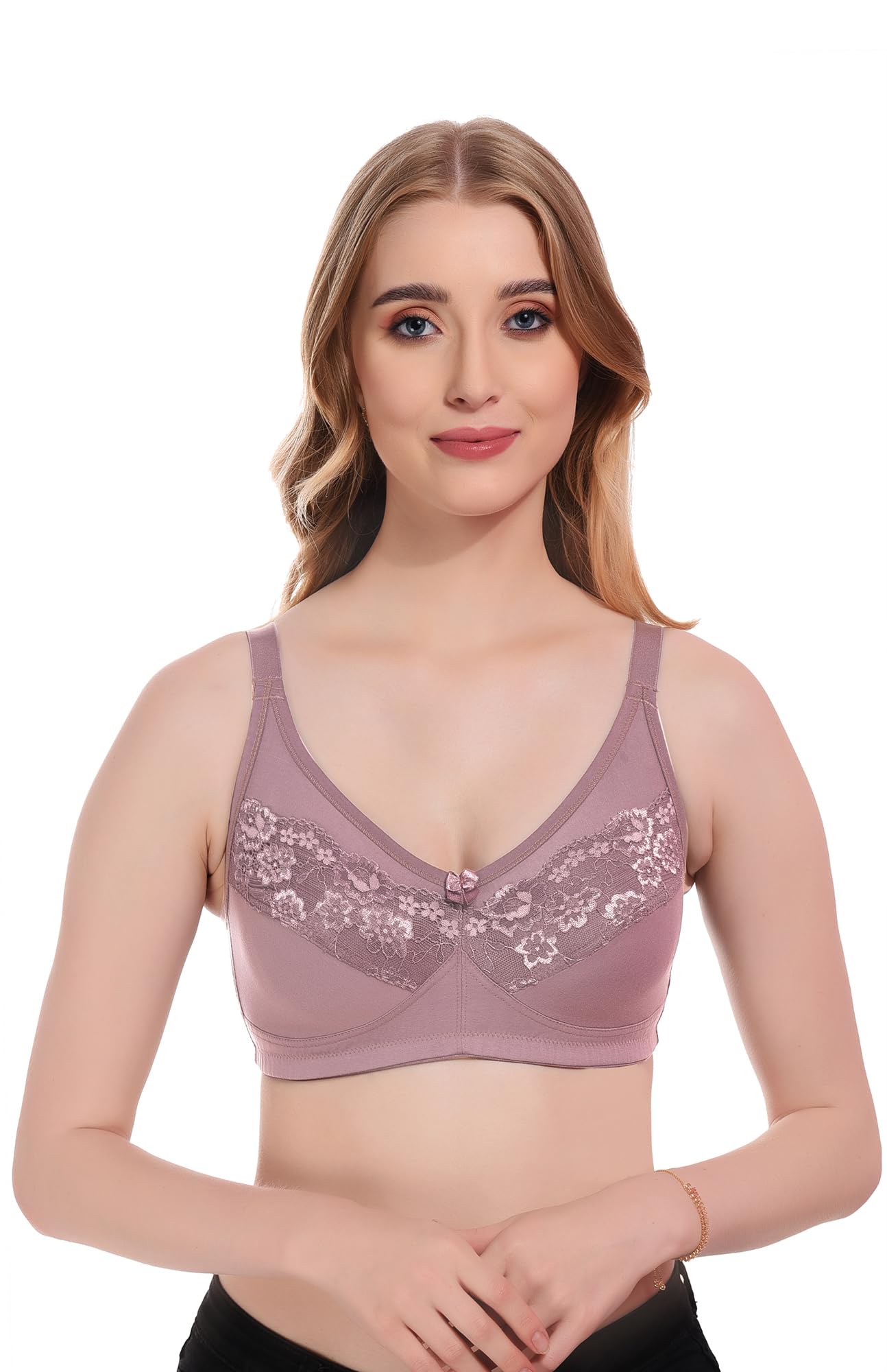 elina Women's Full Coverage Cotton Hosiery Net Bra (Zena)-picture-40