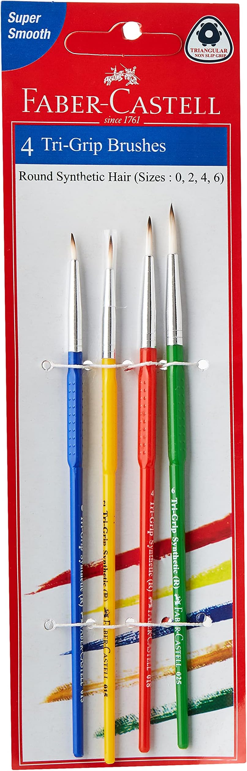 Faber-Castell Synthetic Hair Paint Brushes Round 4Pc (0,2,4,6)
