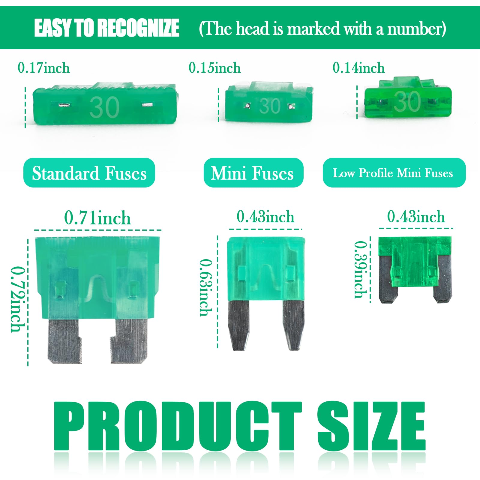 Kit assortito di fusibili per auto, 306 pezzi, kit di fusibili mini e standard a basso profilo per auto (35A, 30A, 25A, 20A, 15A, 10A, 7,5A, 5A, 2A), fusibili per Carro con tester per circuiti