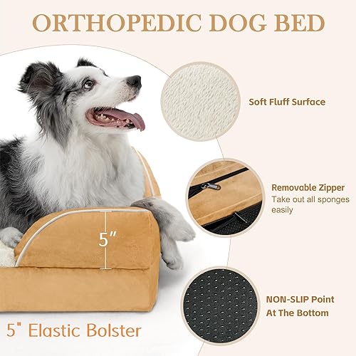 Miniatura 82 de Comfort Expression - Cama ortopédica para perros extragrandes, 53 x 42 pulgadas, cama impermeable y de apoyo de espuma con cojines removibles, con