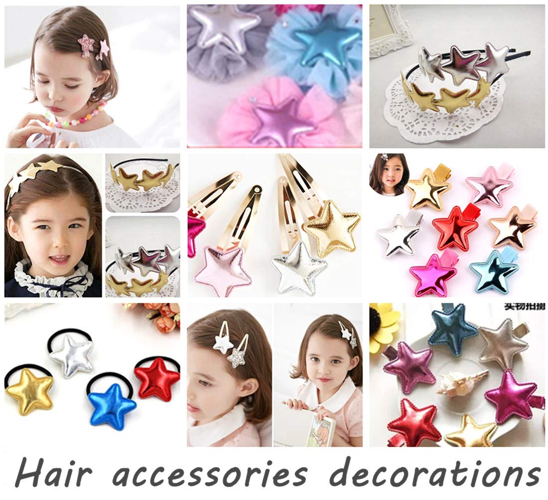 100 Pcs Heart Crown Star Shaped Appliques - Silver Sew-on Patches For DIY Crafts, Clothing, Hair Accessories