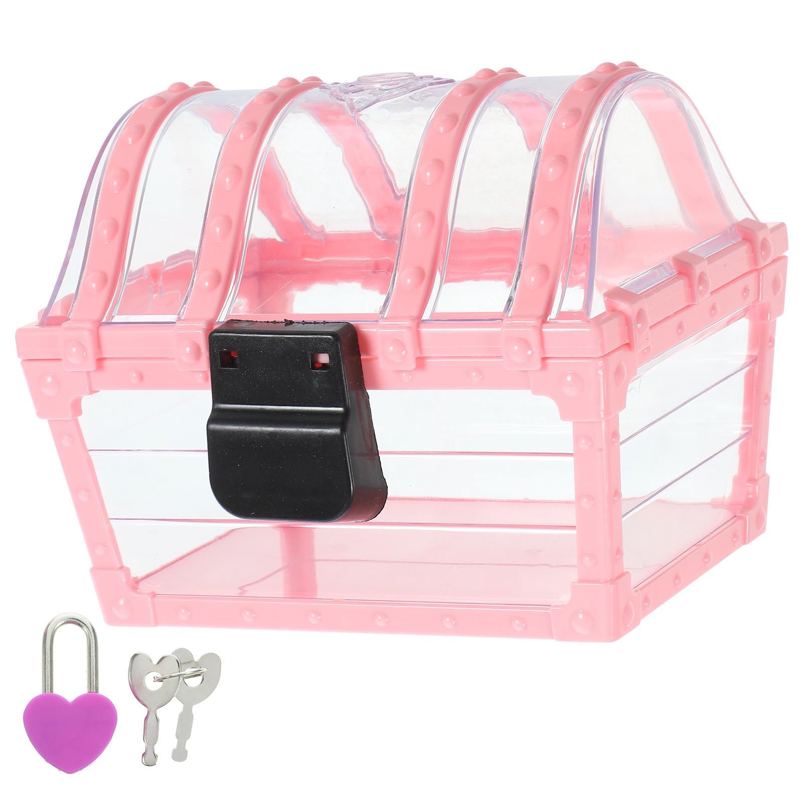 Caja joyero infantil con cerradura KICHOUSE organizador de joyas rosa para niñas