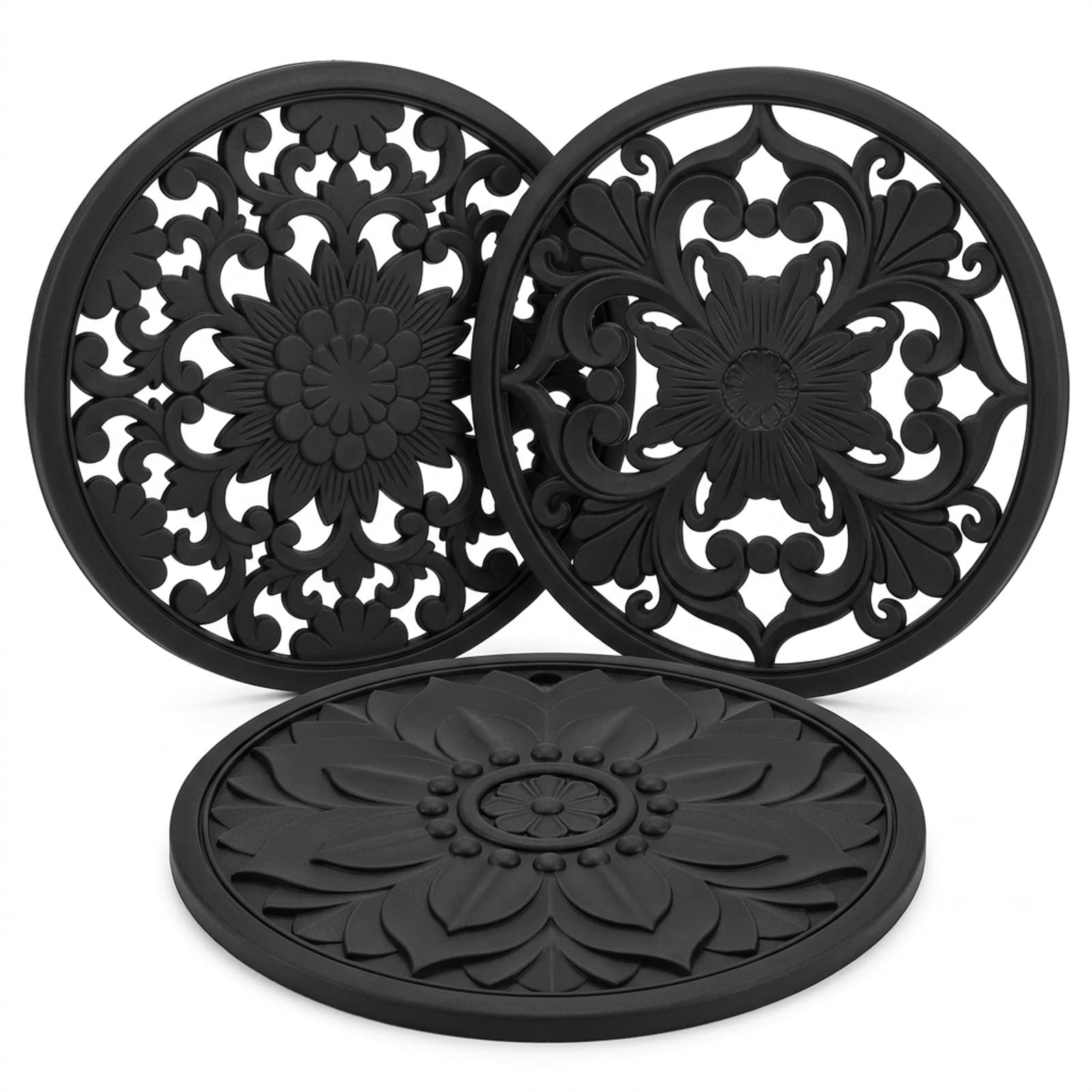 3 Pcs Silicone Trivet Mats – 20x20cm Thickened Heat Resistant Hot Pads