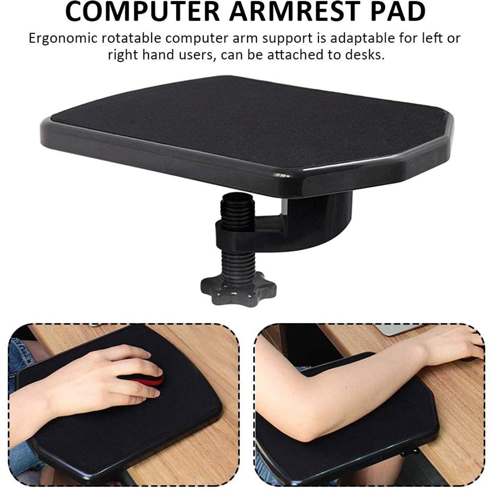 Ergorest ergonomische armsteun muis plateau zwart lange steun