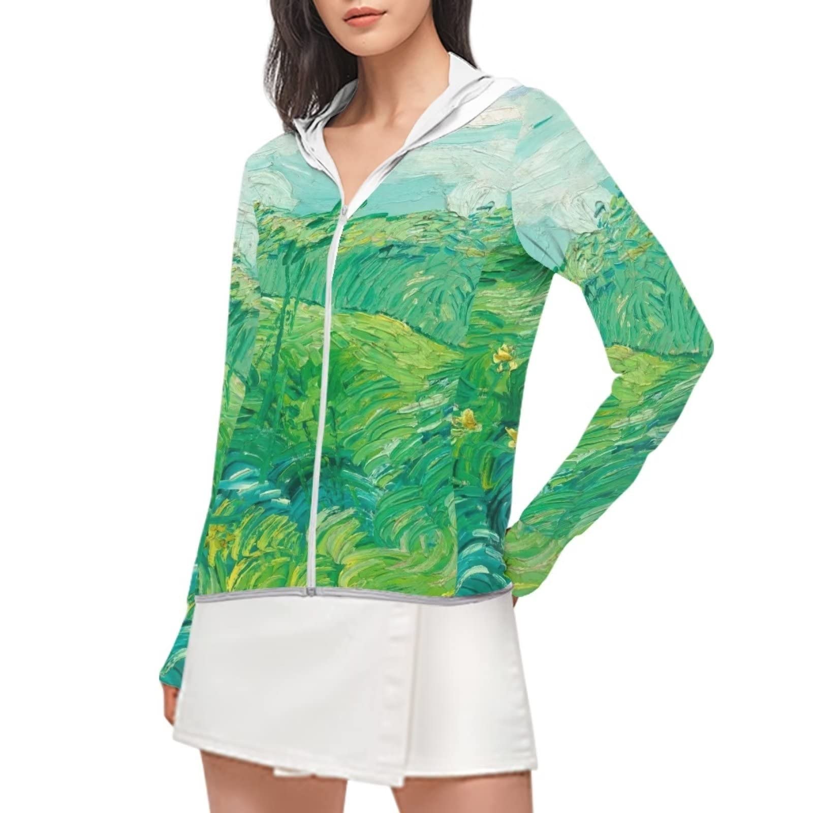 YEXIATODO Women’s Lightweight Sun Shirt Full Zip Workout Jackets Plus Size