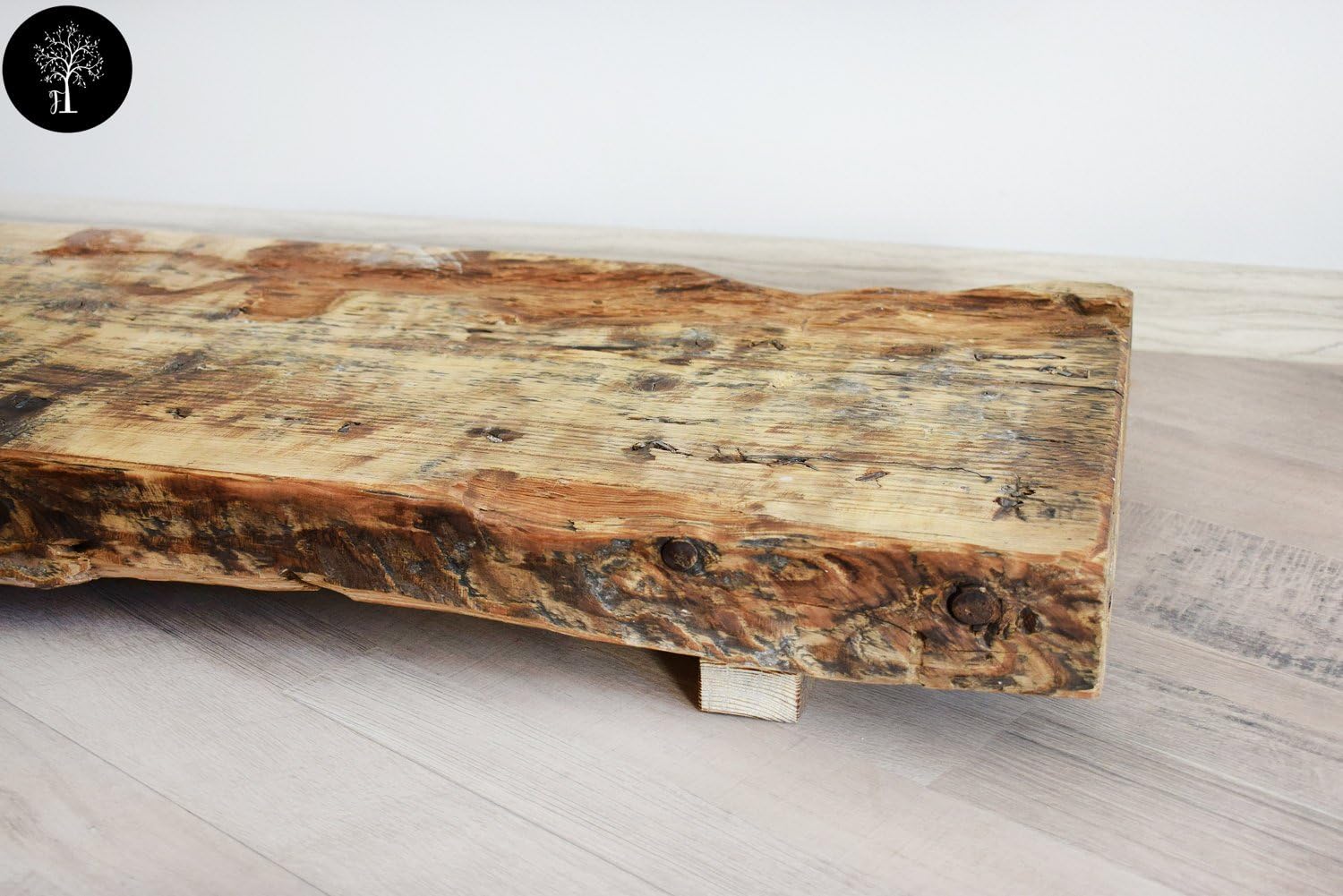 Rustic Wood centrepiece - rough wood plank - massive reclaimed wood table decor - recycled wood - rustic wood table decor - home table decor