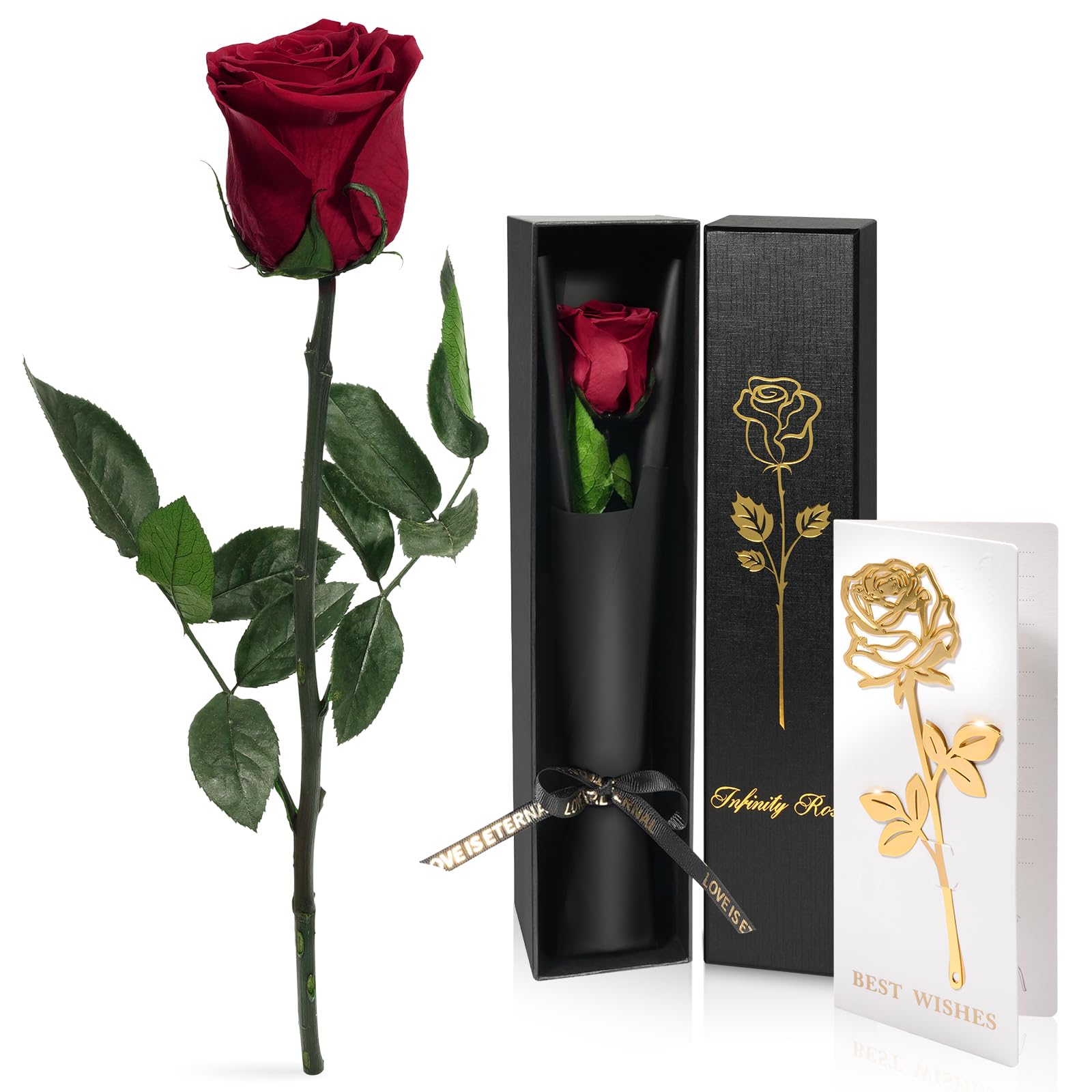 Yamonic Rosa Eterna Regalos Mujer, Rosa Eterna Natural Preservada Regalo Dia de la Madre Regalo Cumpleaños Mujer,Flores Preservadas con Tallo Regalo San Valentín Rosa Dia de la Madre — view 10