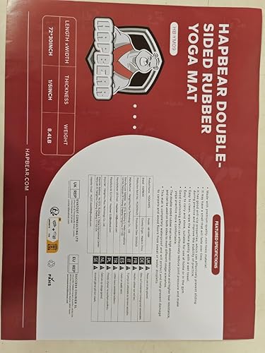 Miniatura 8 de HAPBEAR Large Yoga Mat 72"x30" - 5mm Thick PU Top & Rubber Bottom - Non-Slip Wide Exercise Mat with Dual Layers - High Shock Absorption for