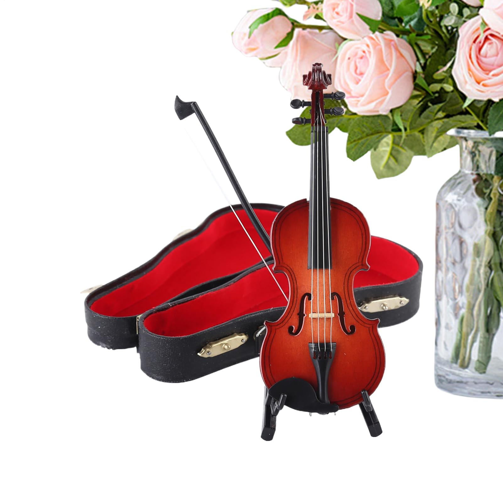 Pequeños Violines En Miniatura Llavero De Madera Artesanal Realista | Pequeño Llavero De Violín Para Músicos Y Amantes Del Arte Y Celebración De Días Festivos Y Hogar Y