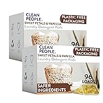 Clean People Laundry Detergent Pods - Hypoallergenic Laundry Pods - Ultra Concentrated, Recyclable Packaging, Stain Fighting - Sweet Petals, 192 Pack