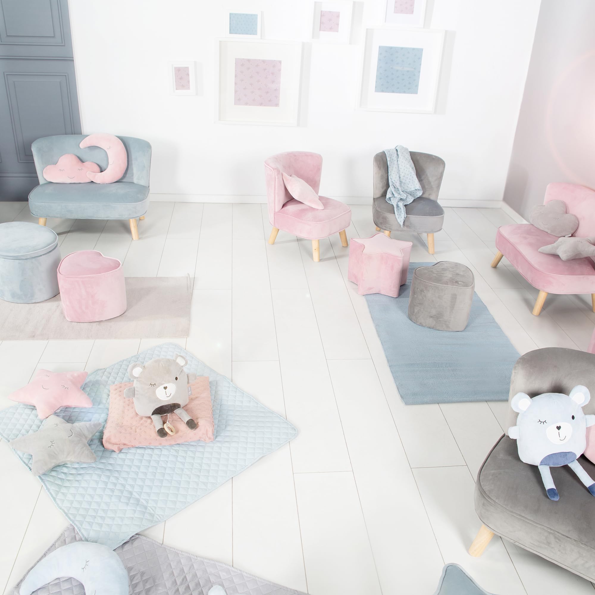 Roba Baumann GmbH Taburete Infantil con Forma de Estrella, Mauve/Rosa