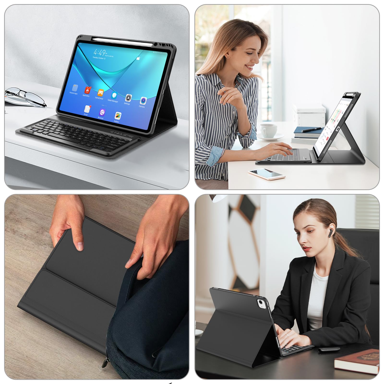 FOGARI Teclado para iPad Air 13" M4/M3/M2 2026/2025/2024, Funda con Español Ñ Teclado Bluetooth Magnético Desmontable para iPad Air 13 Pulgadas M2/M3/M4 2026, Negro