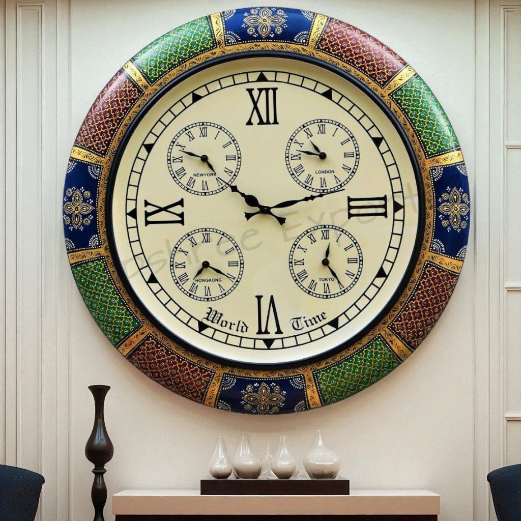 Vintage Brass Inlay Wall Clock - Handmade & Guaranteed -15