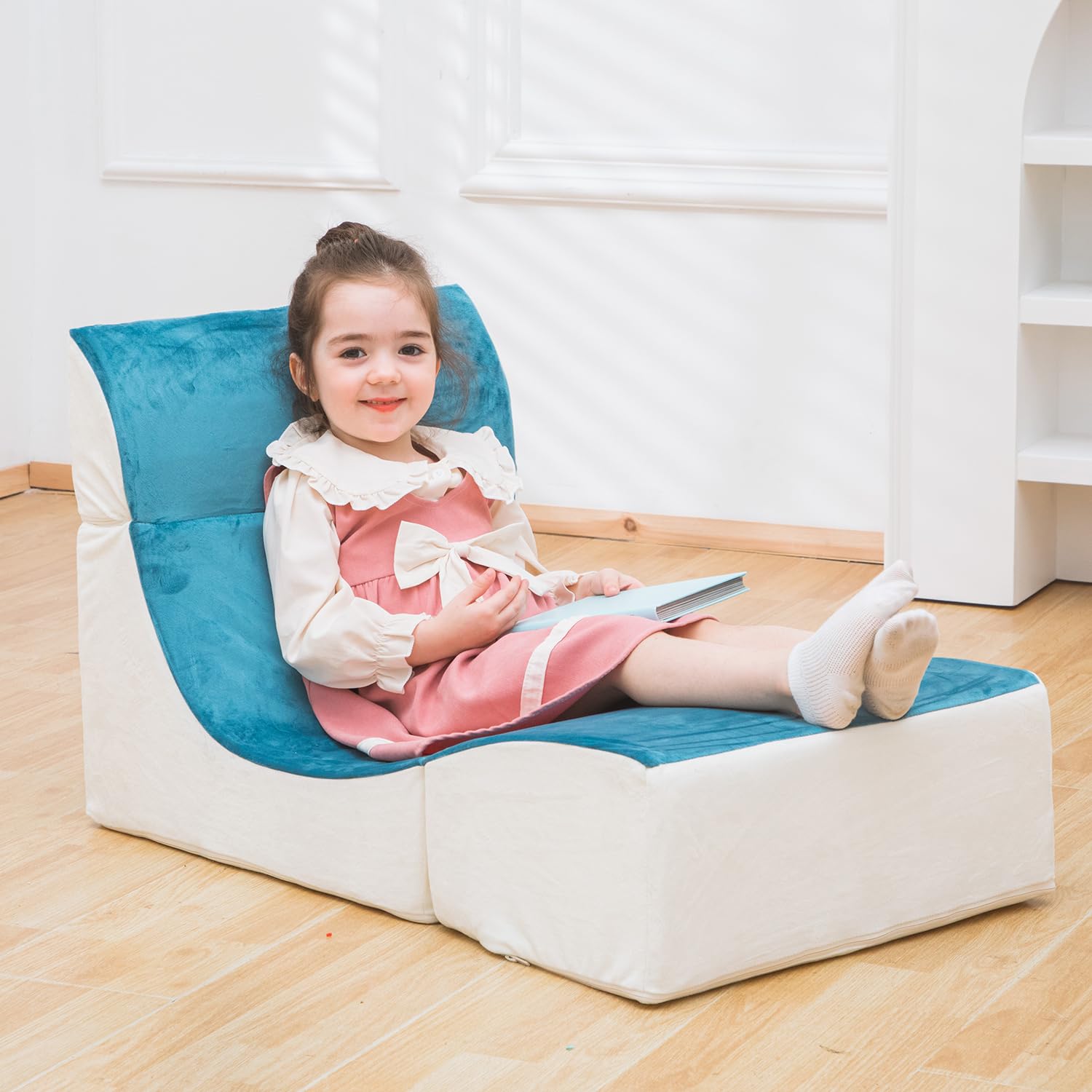 Sufuskids Indoor Chaise Lounge Sofa Bed Foam Comfy Floor Chair