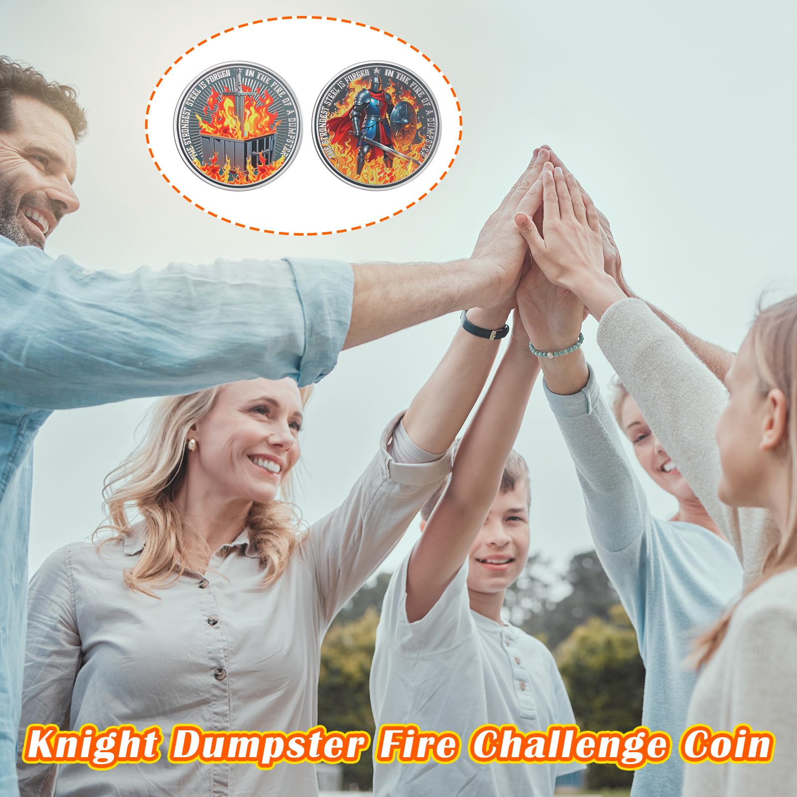 Liliaafar 12 monedas de desafío de fuego de caballero, el acero más fuerte está forjado, accesorios de escritorio divertidos, monedas de agradecimiento para empleados, oficina, compañeros de trabajo