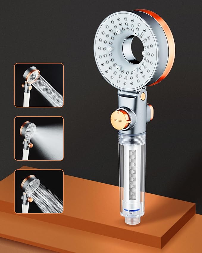 Pommeau de douche anti-calcaire 3 modes