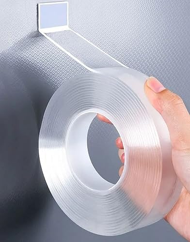 SARAHS Cinta nanoadhesiva de doble cara resistente de doble cara para decoración de pared y colgar en el hogar, oficina, fijación de alfombras de