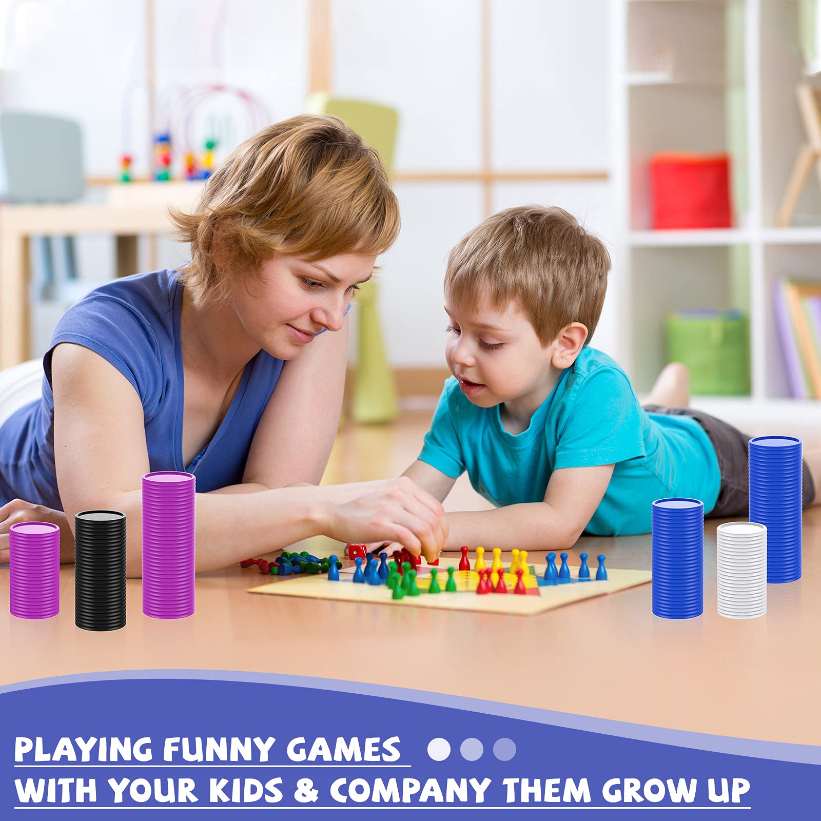 400 Fiches Poker In Plastica - 4 Colori, 25mm, Per Giochi, Matematica E Premi - Foto 5