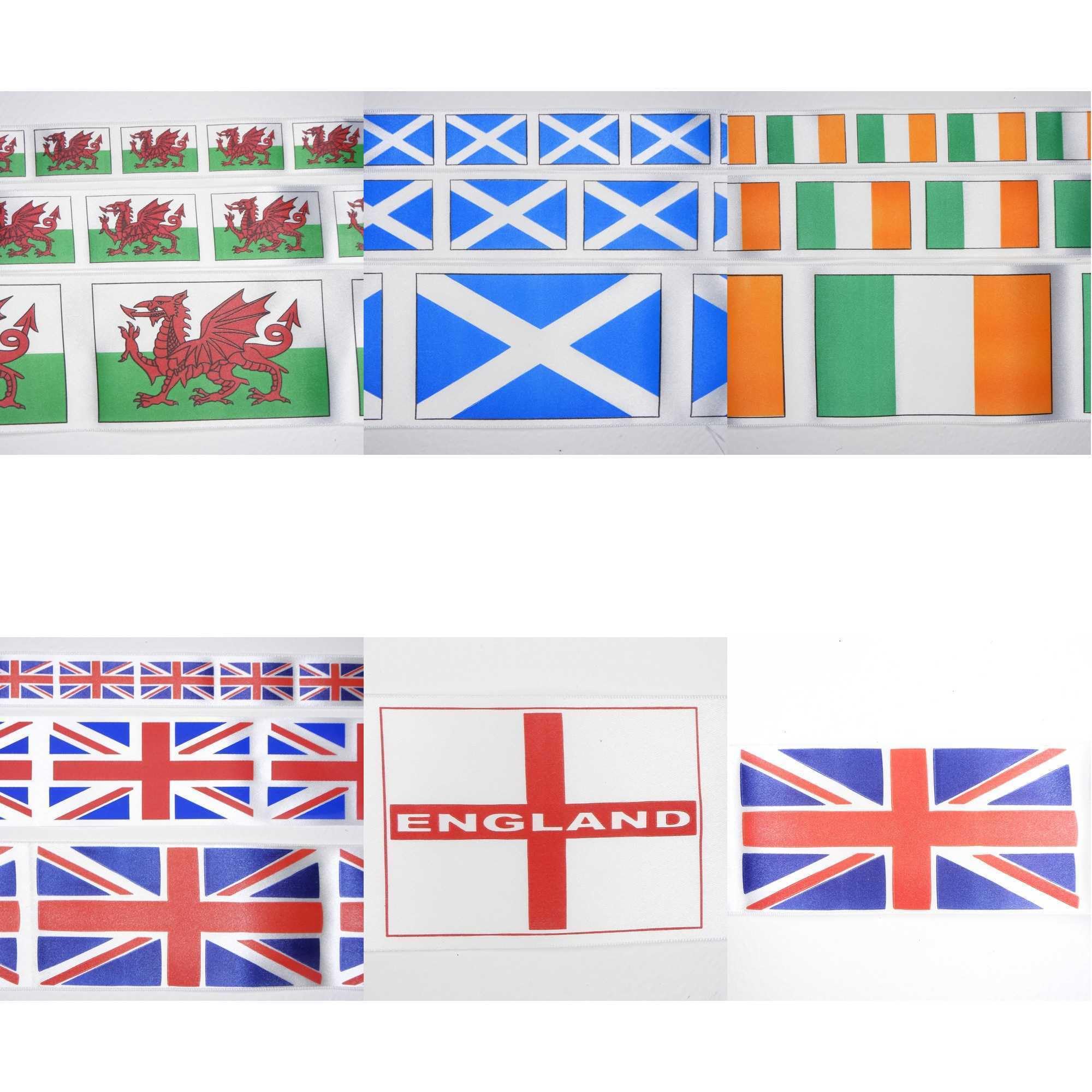Flag Ribbon Satin 258D, 35mm Irish Tricolour, 2 Metres