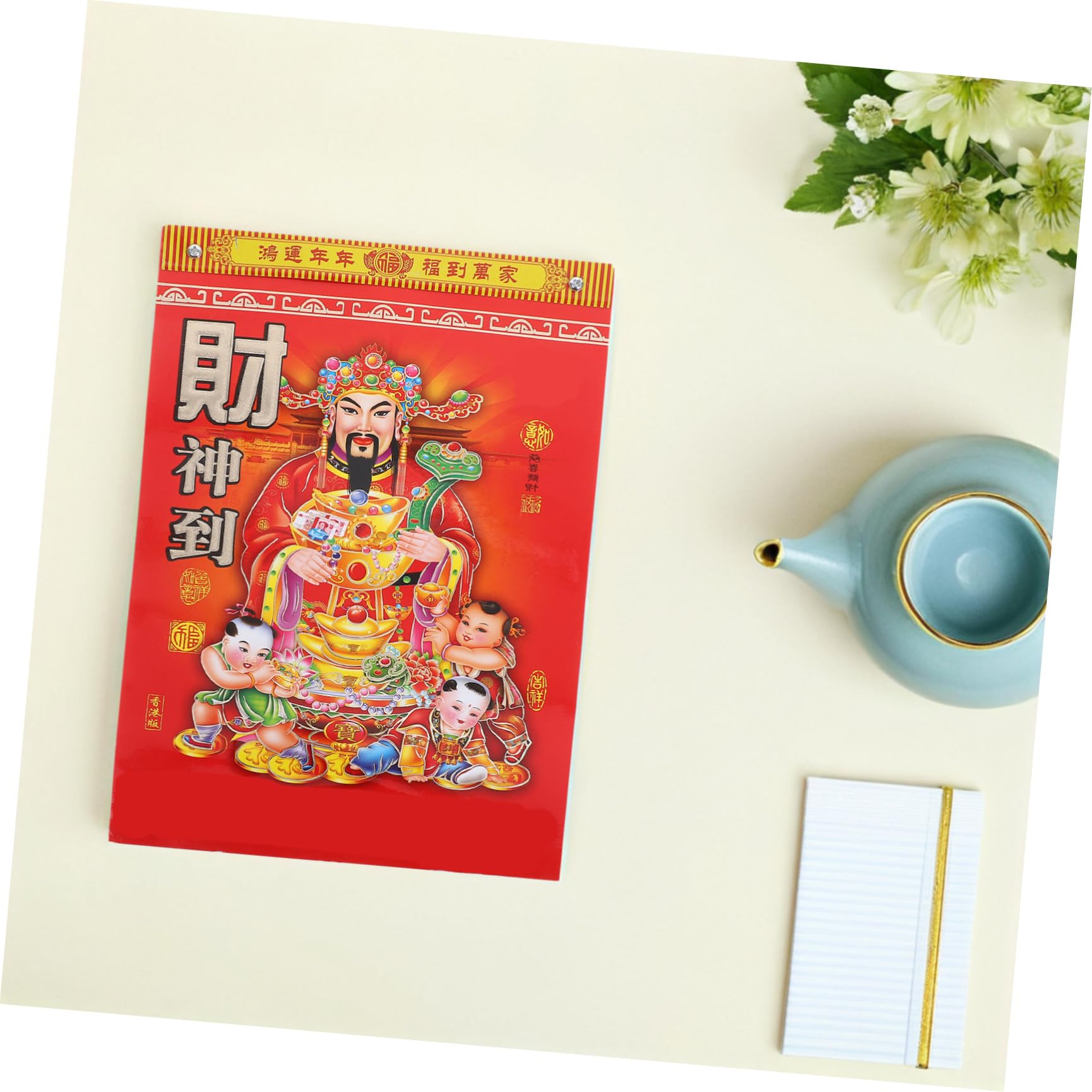 Calendario Chino de Pared Año del Caballo Calendario Lunar con Páginas Diarias Desgarrables para Decoración Fengshui y Seguimiento Mensual