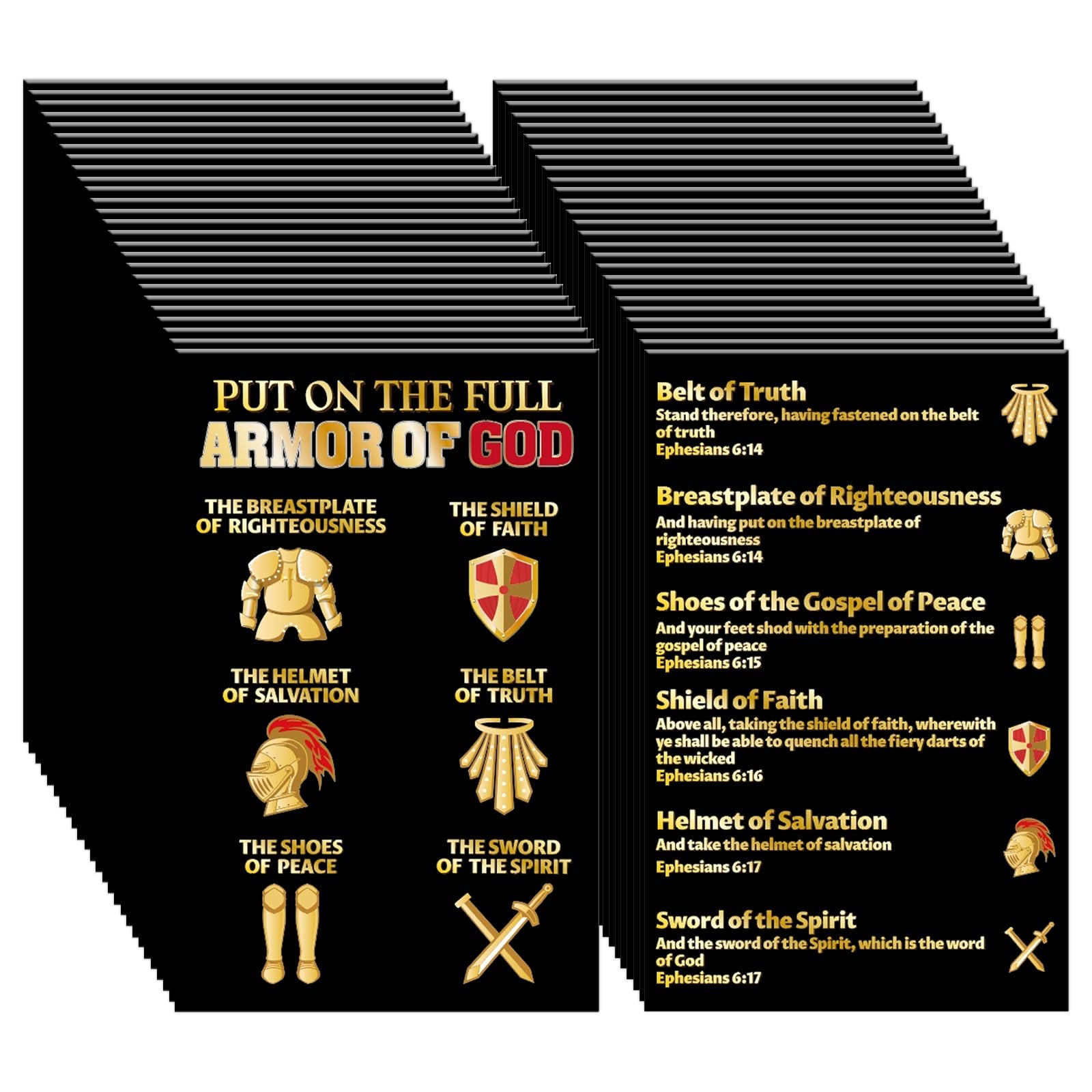 cosmisun Armor of God Gospel Tract Card 240 Pcs Religious Christian Plan of Salvation Cards Roman Road Pocket Holy Postcards Gospel Tracts Prayer Bookmarks Gift for Women Men Church Evangelism โ image 1