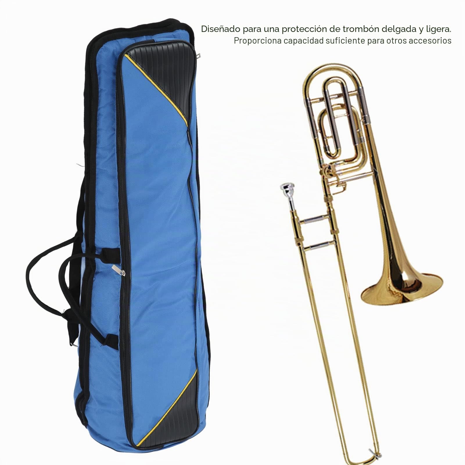 Estuches para Trombones, Estuche para Trombón, Duradero Protector de 87 Cm de Longitud para Trombón Tenor(azul)
